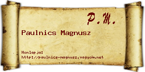 Paulnics Magnusz névjegykártya
